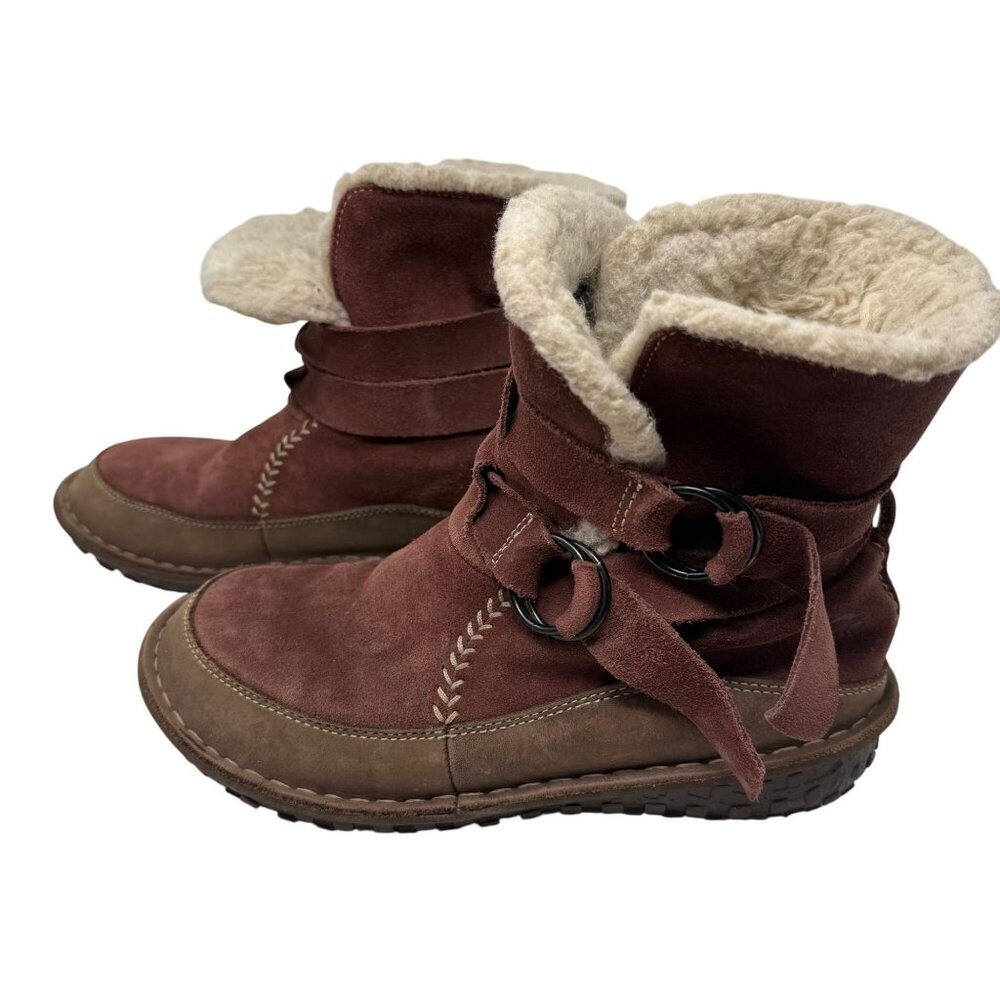 Sorel Tootega Rust Womens Suede Winter Boots Size 7 Thinsulate Waterproof Furry